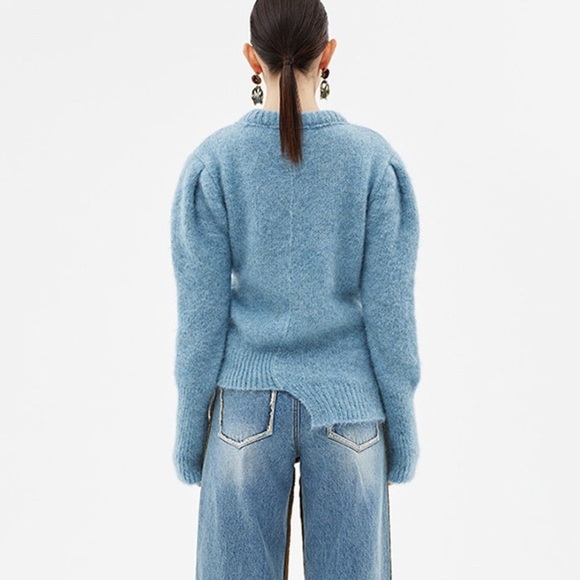 ANDERSSON BELL Roya Alpaca Puff Sleeve Sweater - Sky Blue - Picture 2 of 13